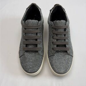 NWOT Kurt Geiger London Silver Glitter Eagle‎ Sneakers Women’s Size 7 EU 37
